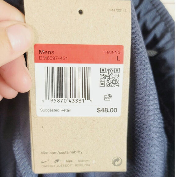 NIKE STANDARD FIT TRAINING PANTS IN NAVY, SZ LARGE - Picture 9 of 15